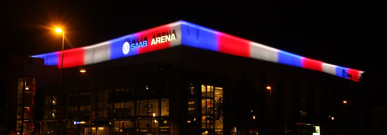 Nu sätter vi färg på SAAB Arena
